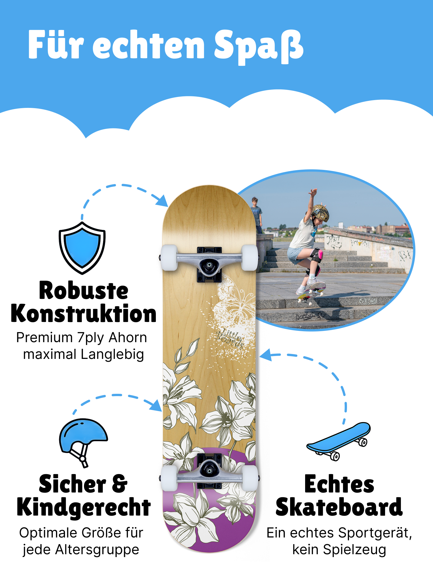 Little BoardsFlowers Kids Komplettboard 7.0