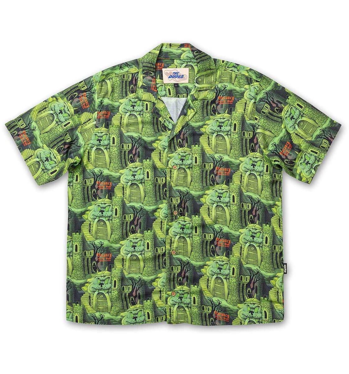 201062-1 The Dudes Citadelic Green Hawaiian Shirt - Multicolor