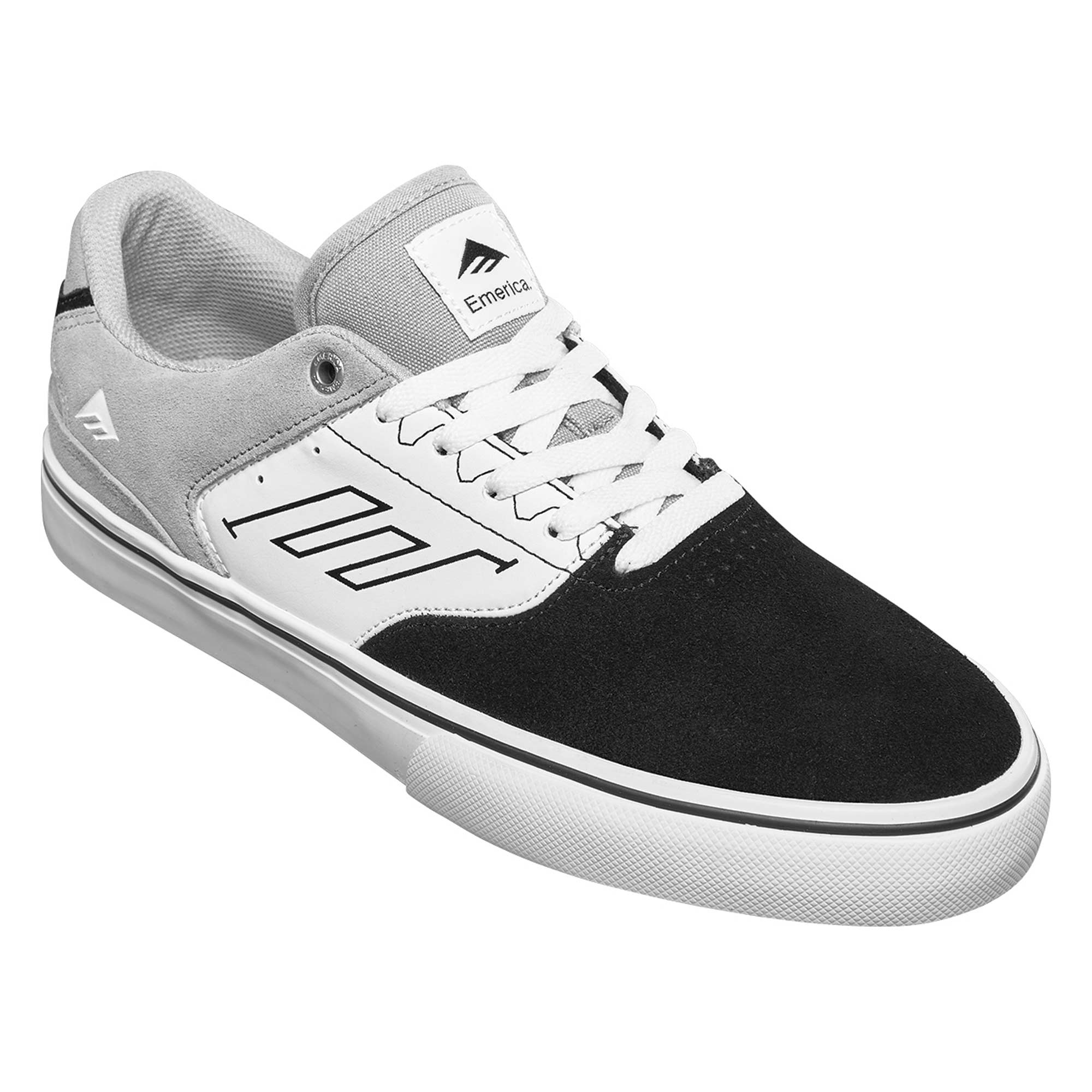 EMERICA Shoe THE LOW VULC bla/whi/gry black/white/grey EMERICA Shoe THE LOW VULC bla/whi/gry, black/white/grey 8½