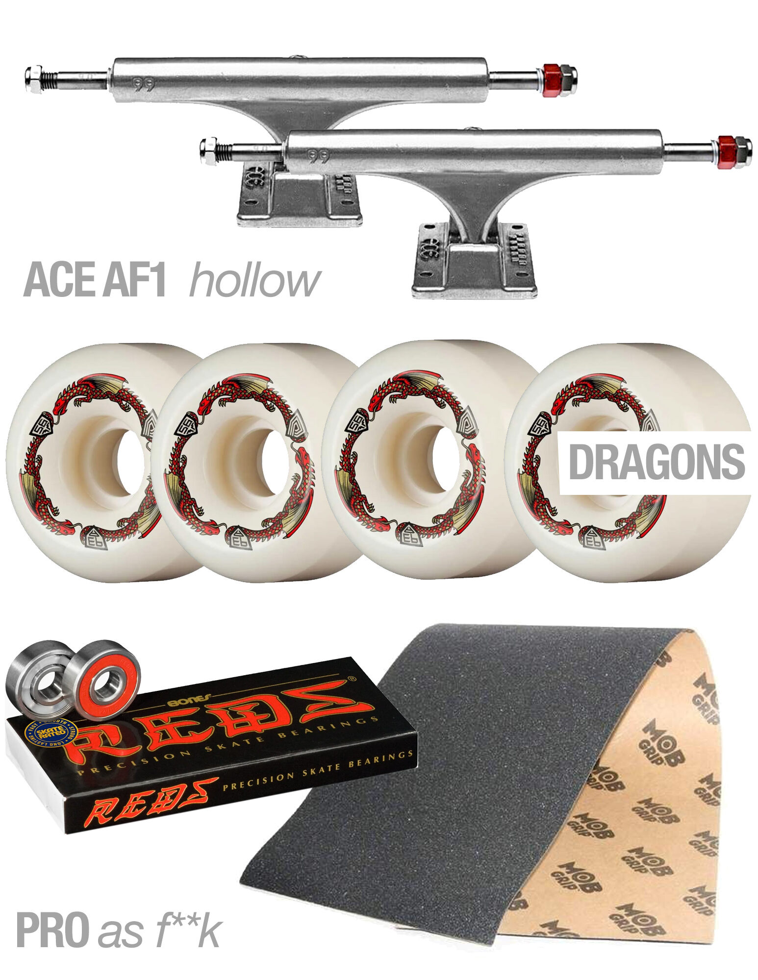 ACE | DRAGONS | REDS - Truck package 8.25 ACE | DRAGONS | REDS - Truck package 8.25