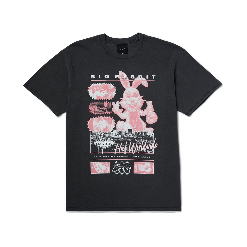 HUF Night Alive Washed T-Shirt - washed black XXL