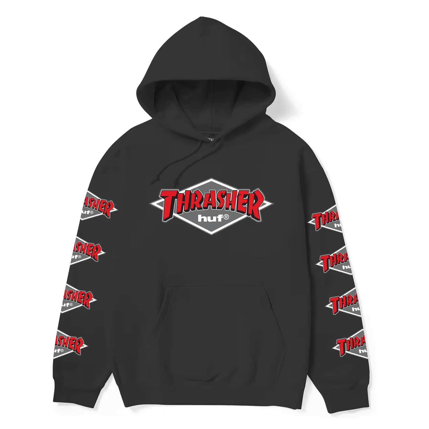 HUF x Thrasher Logo Hoodie - black HUF x Thrasher Logo Hoodie - black L