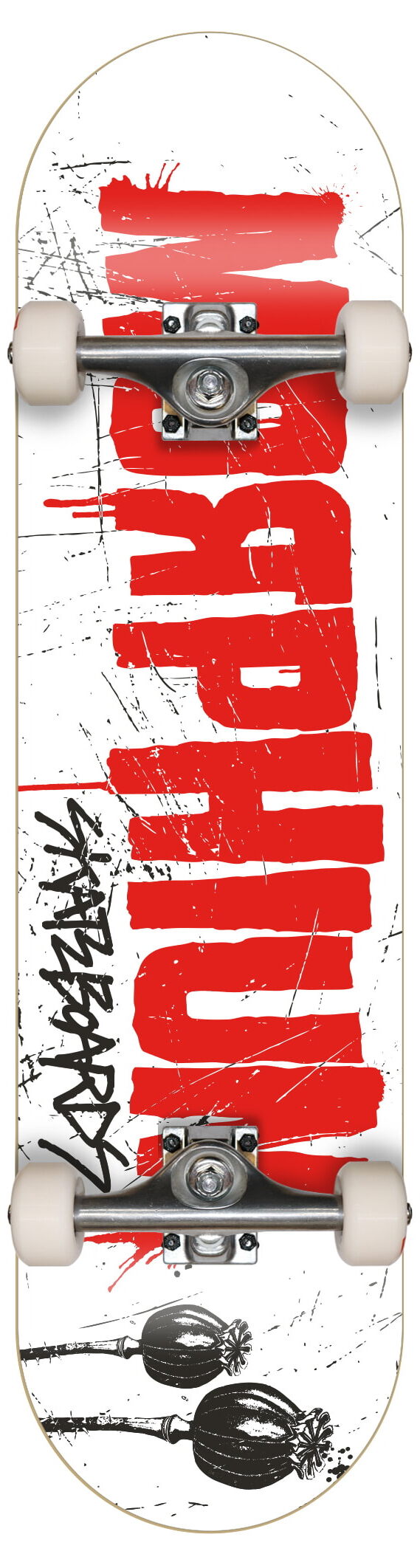 Morphium complete Skateboard Logo Letters white