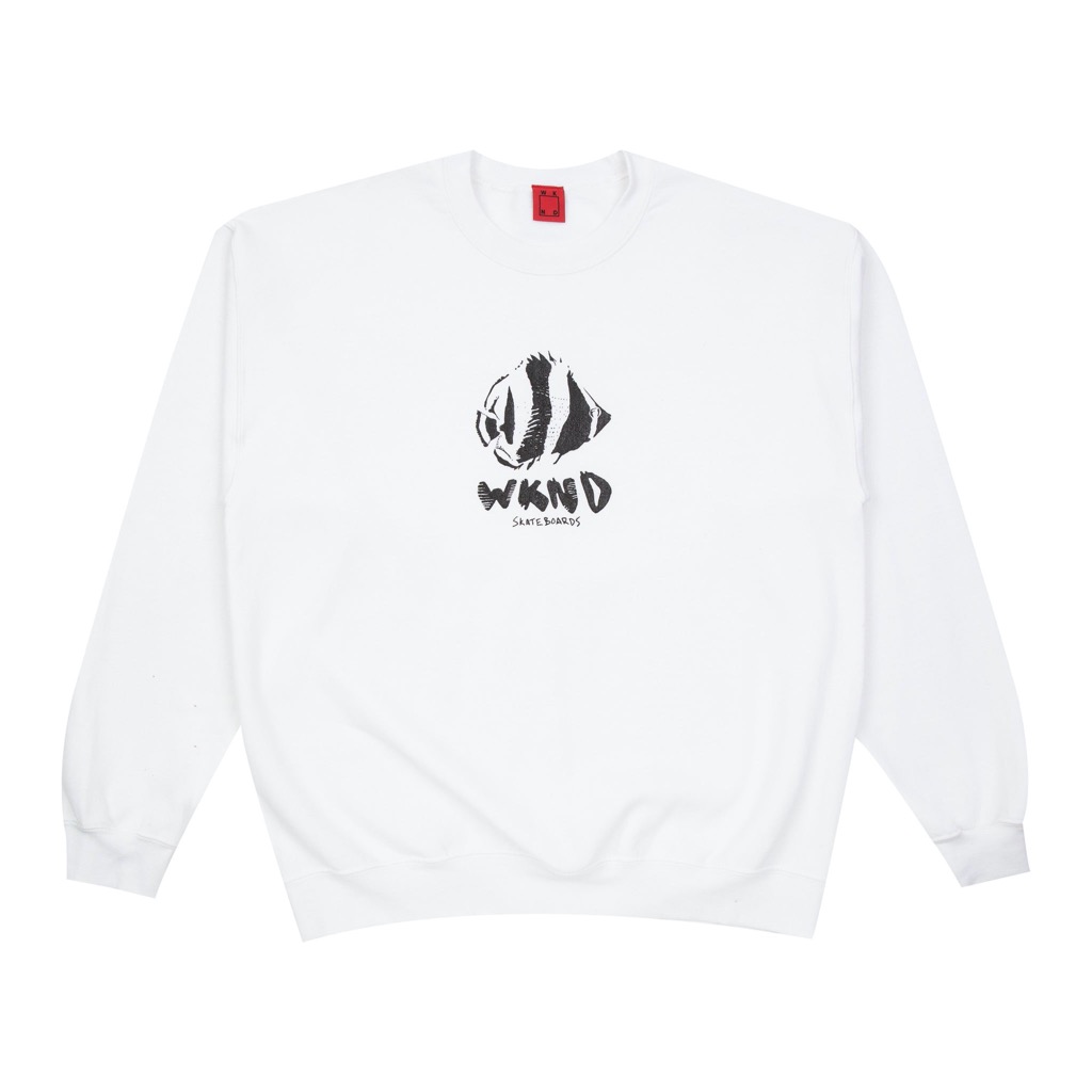 WKND Puffy Fish Pullover - white S WKND Puffy Fish Pullover - white XXL