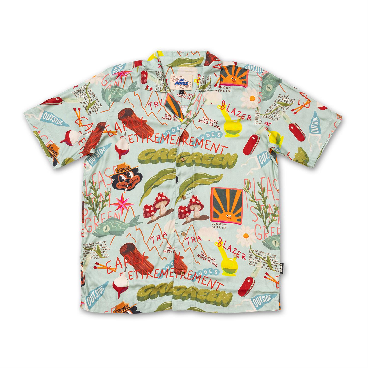 The Dudes Treasure Trail White Hawaiian Shirt - Multicolor The Dudes Treasure Trail White Hawaiian Shirt - Multicolor XXXL