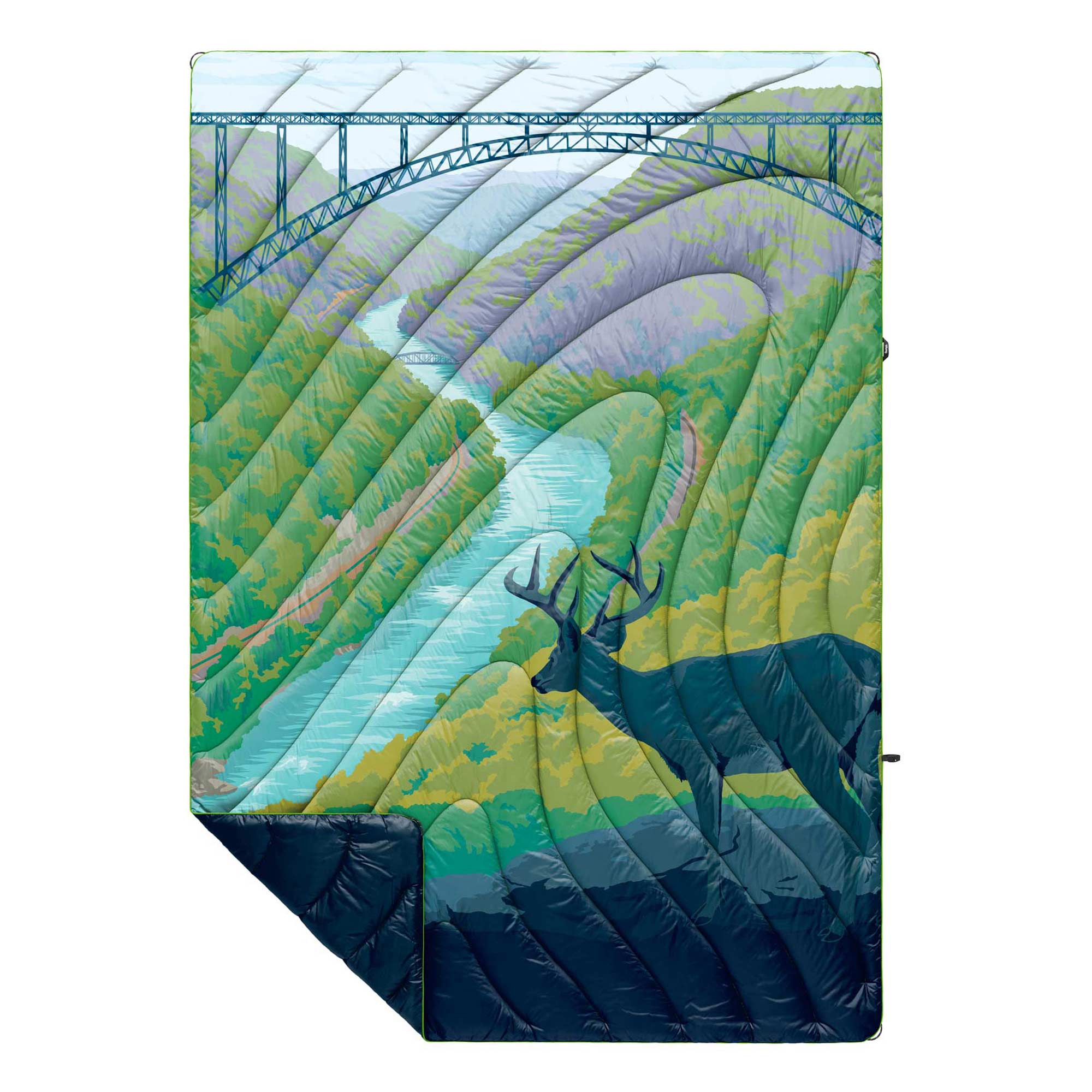 RUMPL Blanket ORIGINAL PUFFY PRINTED LC / 1 PERS, new river gorge national park