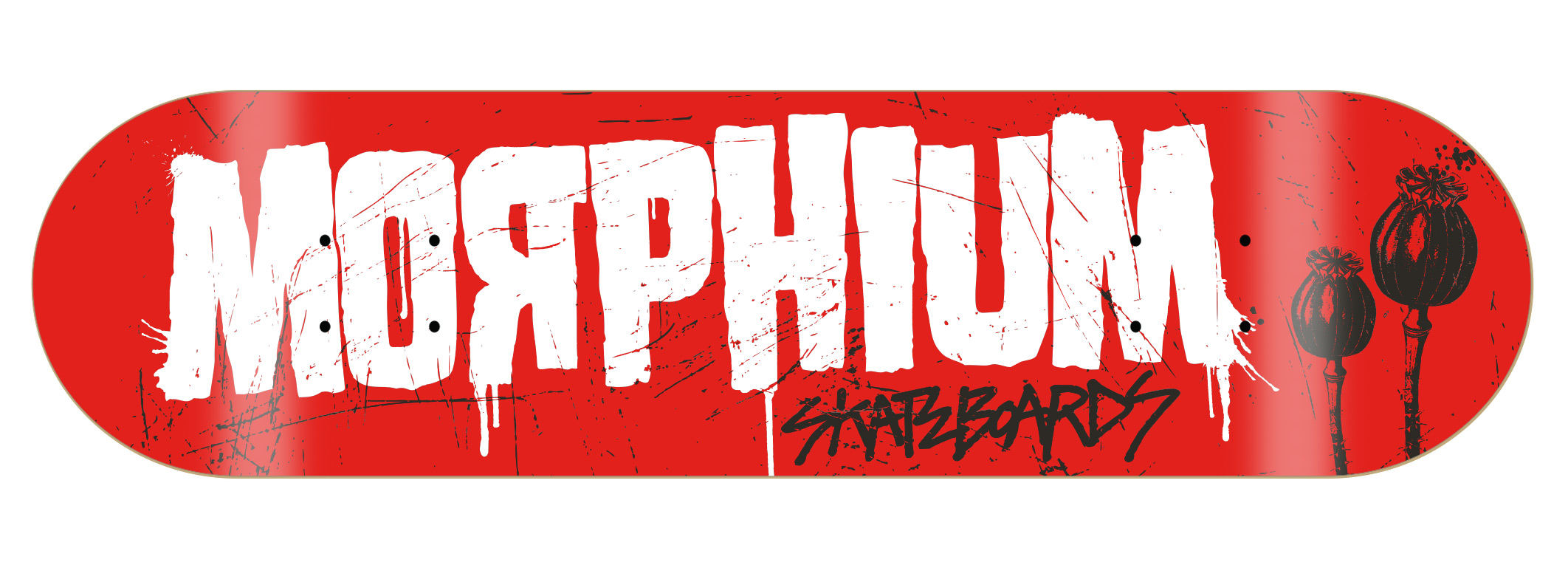 Morphium komplett Skateboard Logo Letters red 7.75