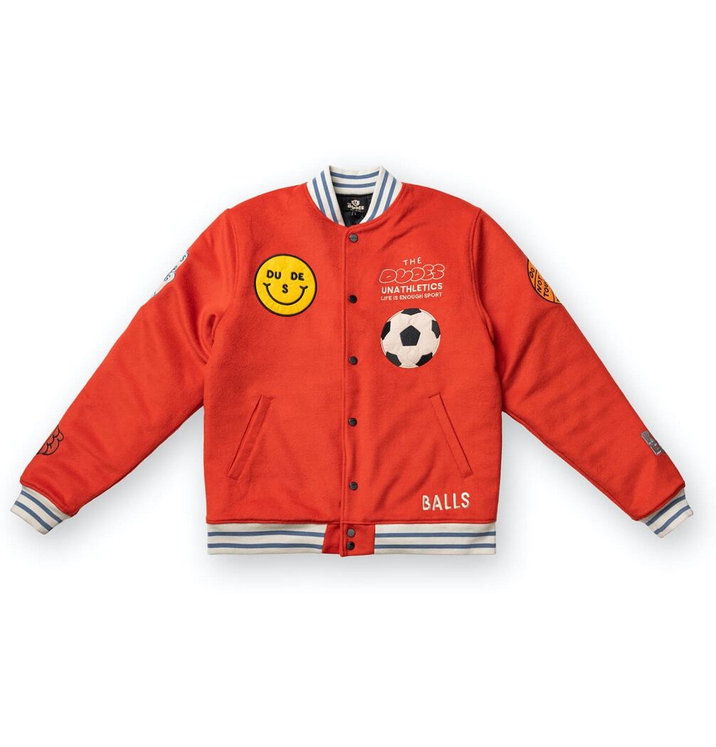 The Dudes Halftime Varsity Jacke - orange XS The Dudes Halftime Varsity Jacke - orange XXXL