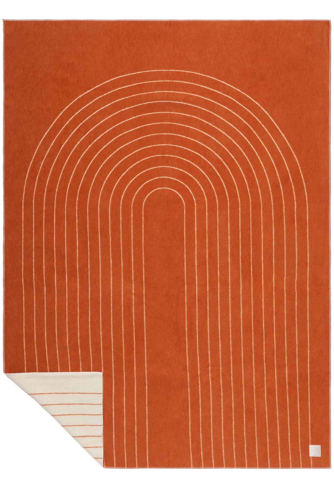 RUMPL Blanket JACQUARD MERINO SOFTWOOL / THROW, terra cotta - arches