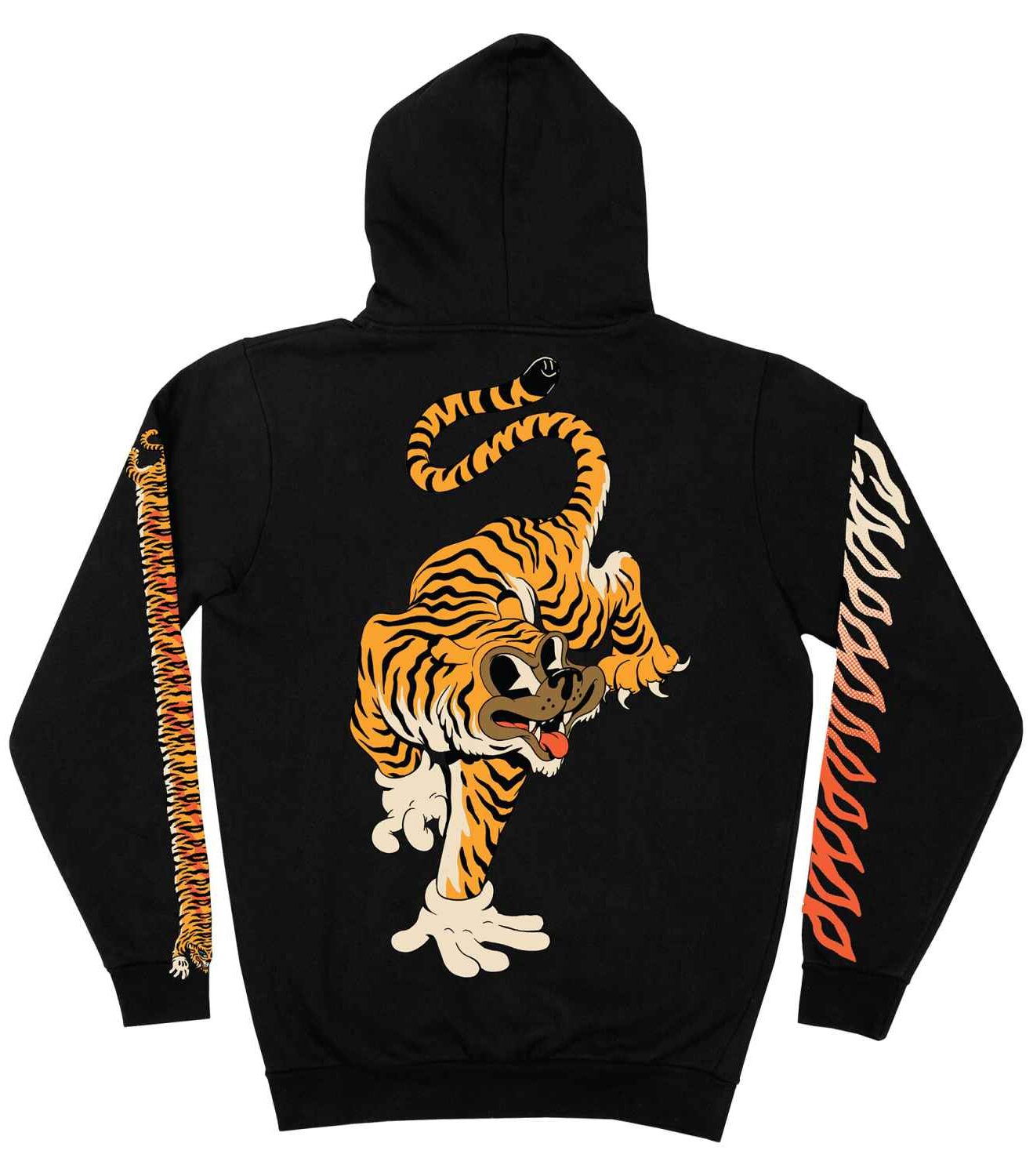 10034202-1 The Dudes Tiger Bear zip Classic Premium Zip Hoody - Black XXXL