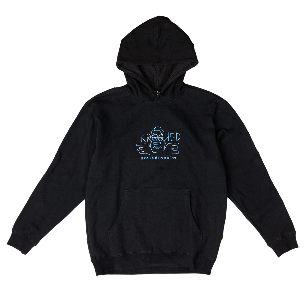 28962018-111-L-1 Kapuzenpulli Krooked Arketype Raw EMB black/blue S