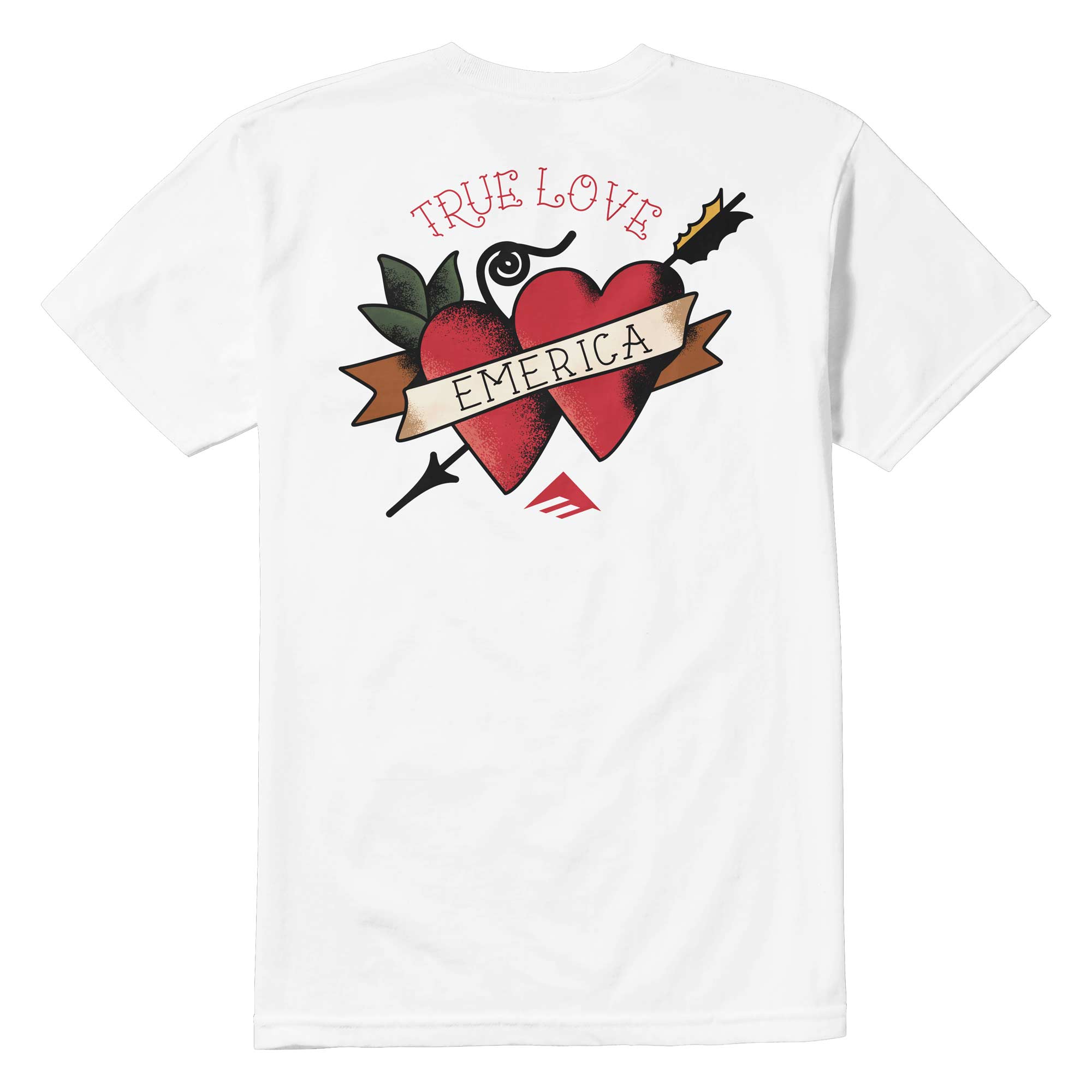 EMERICA T-Shirt LOVE TRIANGLE POCKET white