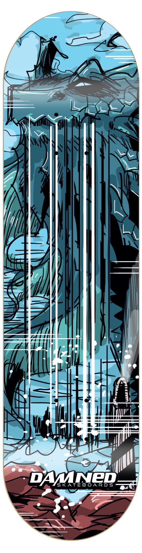 Damned Skateboard Deck DS Draco Aquarius