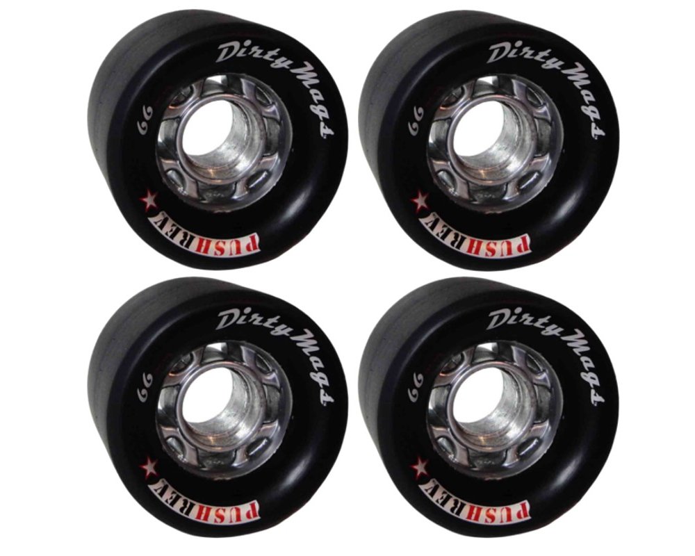 PUSHREV Dirty Mags Longboard Wheels 66mm 80A Black