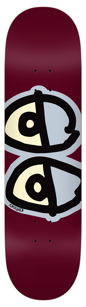 Krooked Skateboard Deck Team Eyes Maroon 8,75