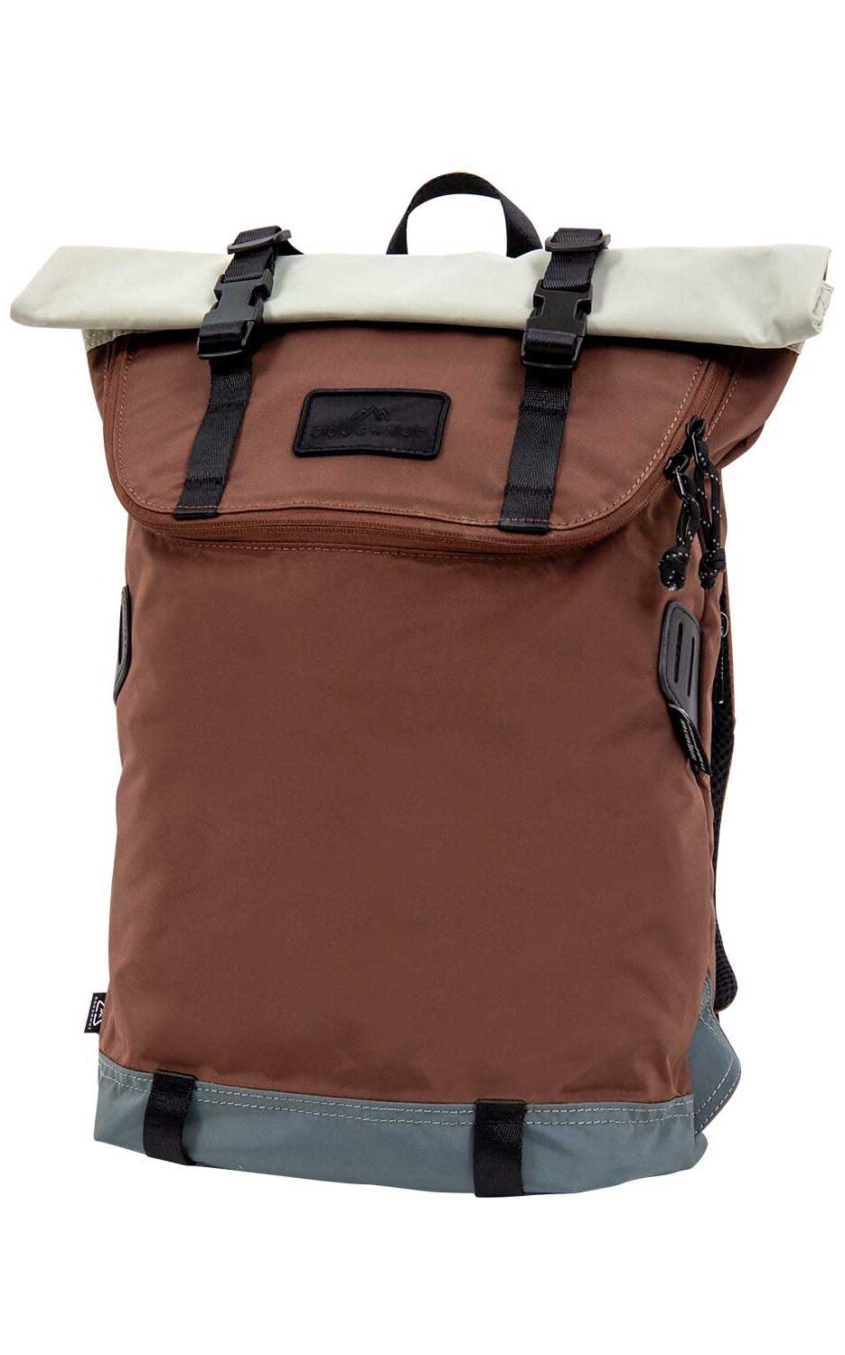 Doughnut Christopher Small Go Wild Series Rolltop Rucksack - grey x brown Doughnut Christopher Small Go Wild Series Rolltop Rucksack - grey x brown