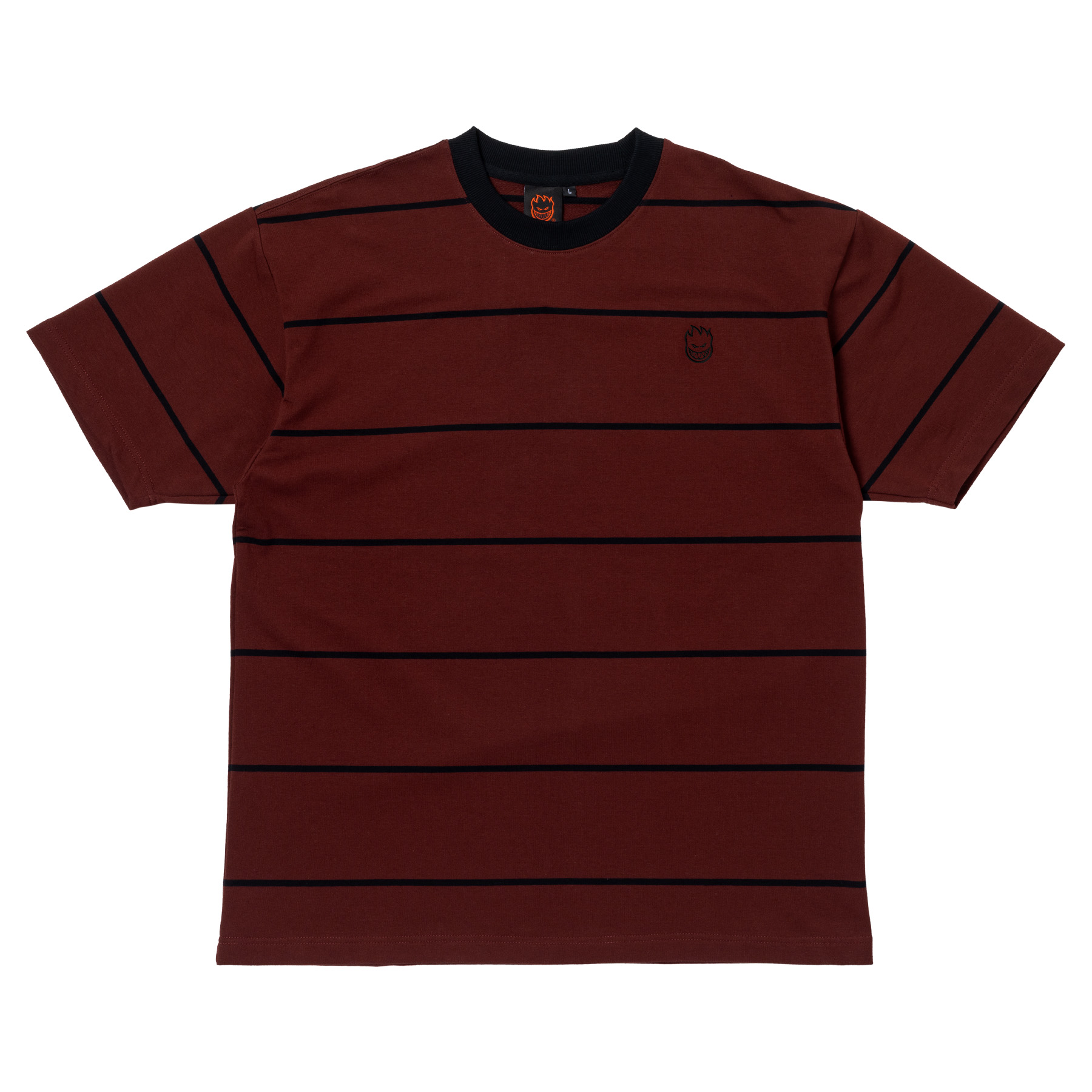 Spitfire T-Shirt Bighead EMB Stripe Burgundy L Spitfire T-Shirt Bighead EMB Stripe Burgundy L