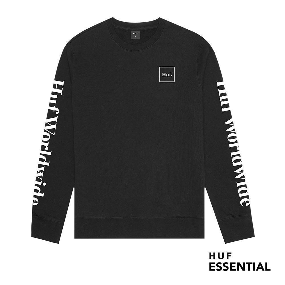 HUF Essentials Domestic Pullover black XS HUF Essentials Domestic Pullover black XXL