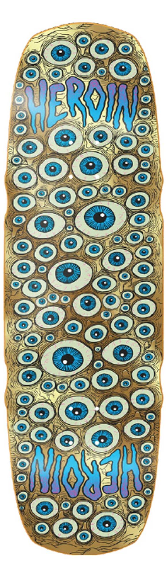 HEROIN Deck SEEING DOUBLE MUTATED 9.5, gold 9.5 HEROIN Deck SEEING DOUBLE MUTATED 9.5, gold 9.5