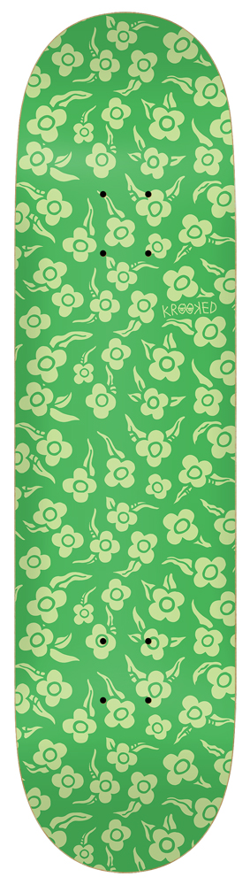 Krooked Skateboard Deck Team Flowers PP 8,38