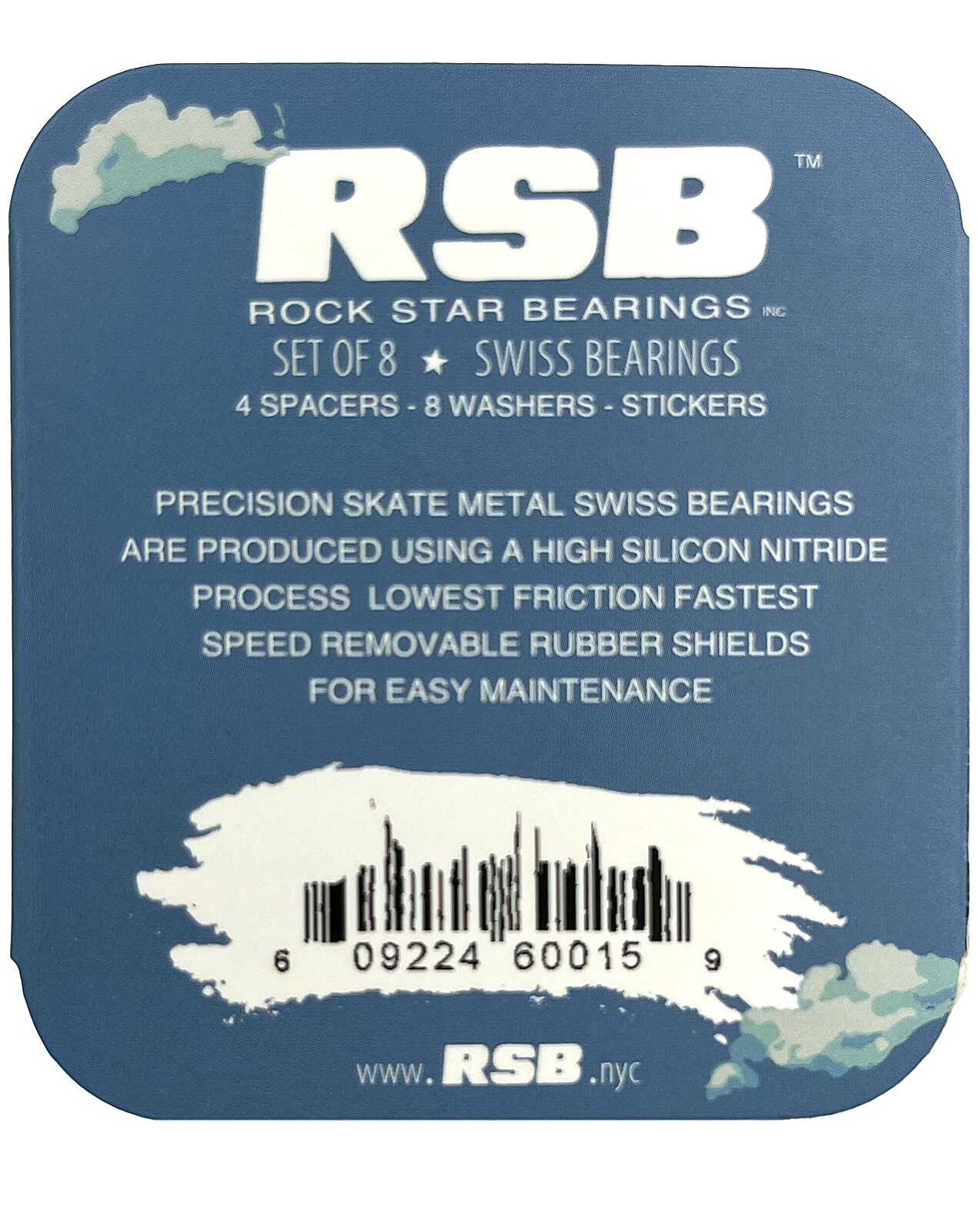 Rock Star Bearings RSB x Dannie Carlsen Collab Skateboard Ball Bearing