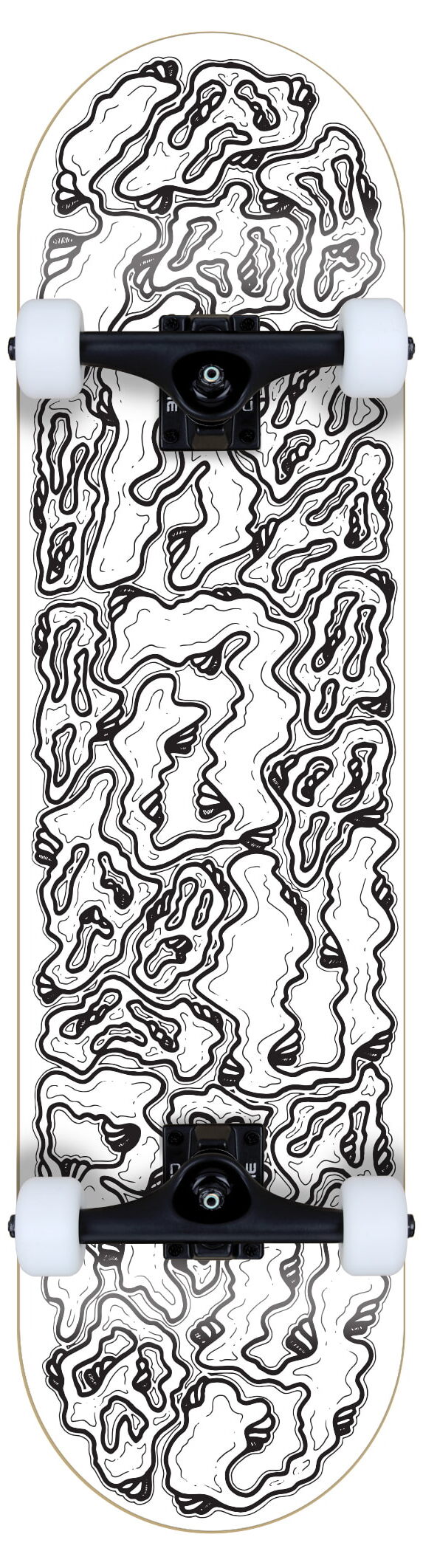 INJURY complete Skateboard Ghosts White