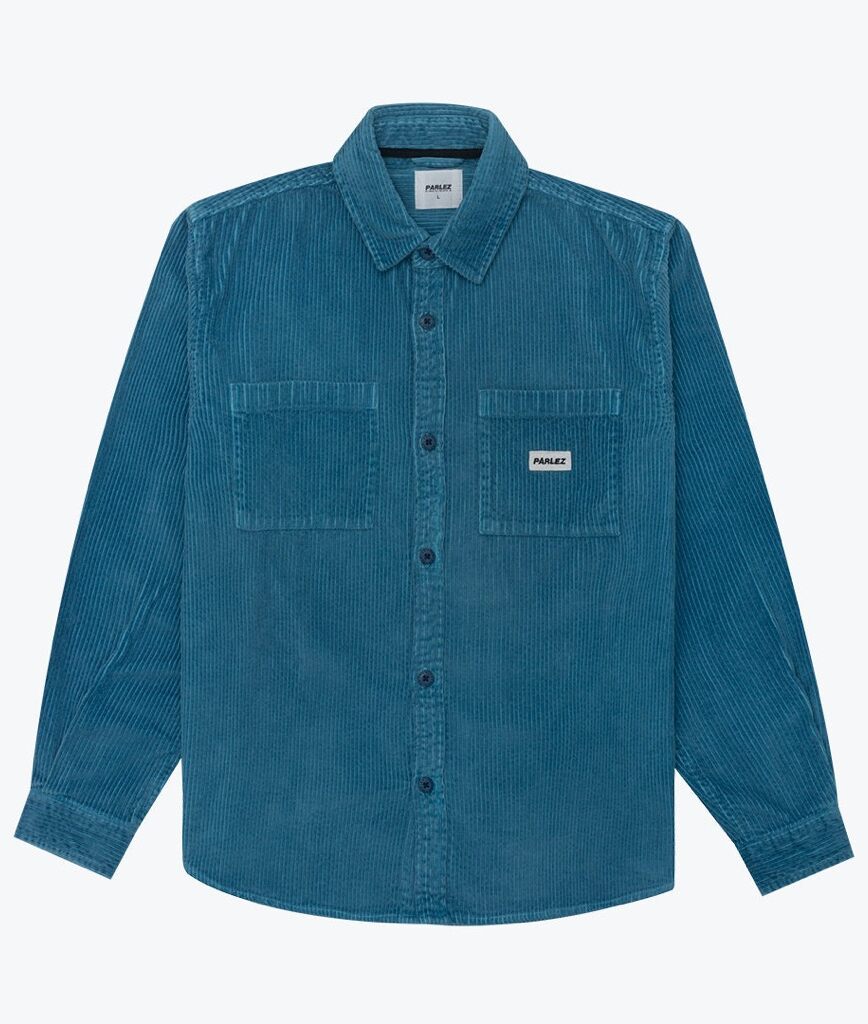 Parlez Track Cord Shirt - dusty blue S Parlez Track Cord Shirt - dusty blue XXL