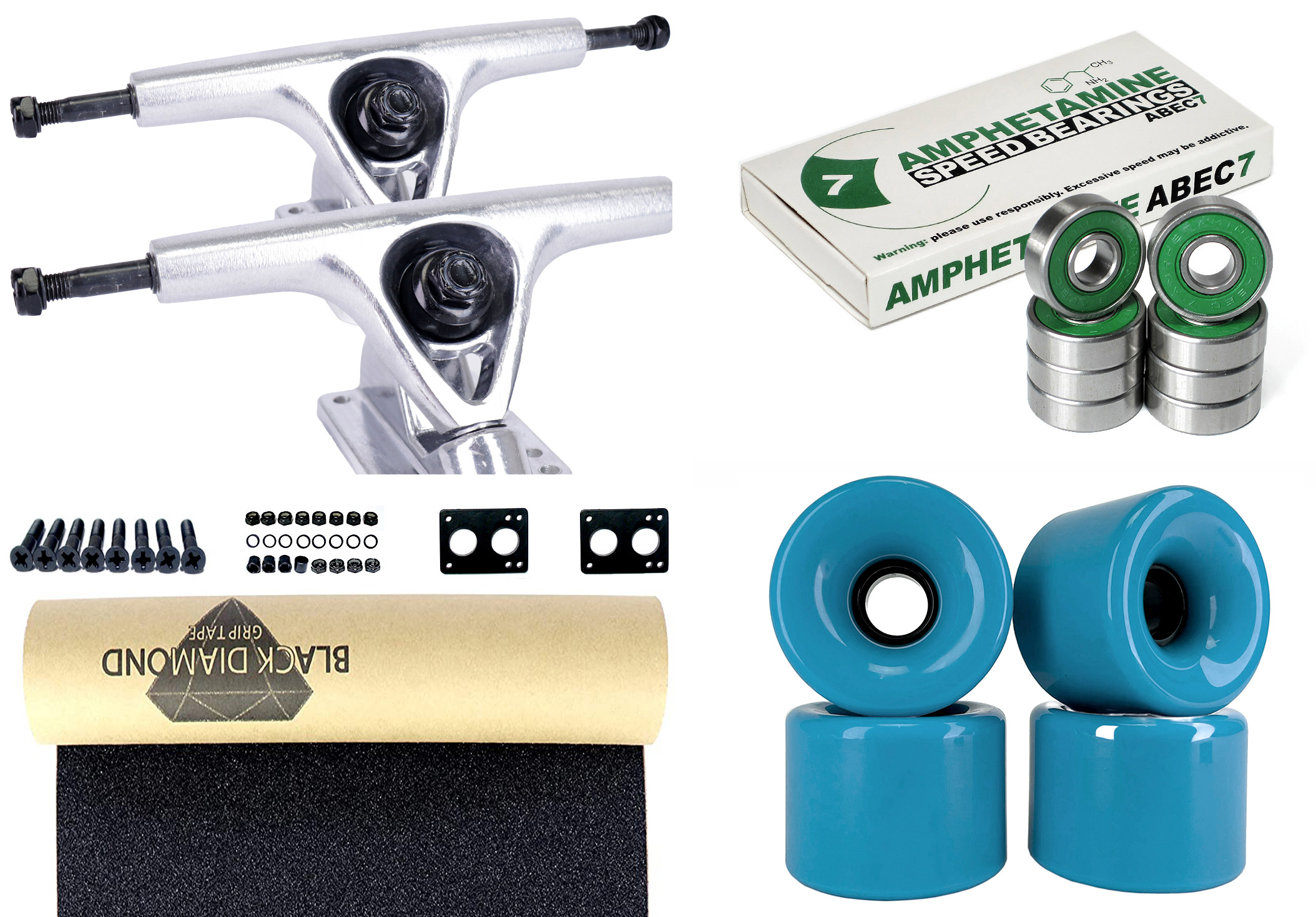 Impact Longboard Achsen Set 150mm Silver / Orange Wheels 70mm Impact Longboard Achsen Set 150mm Silver / Blue Wheels 76mm