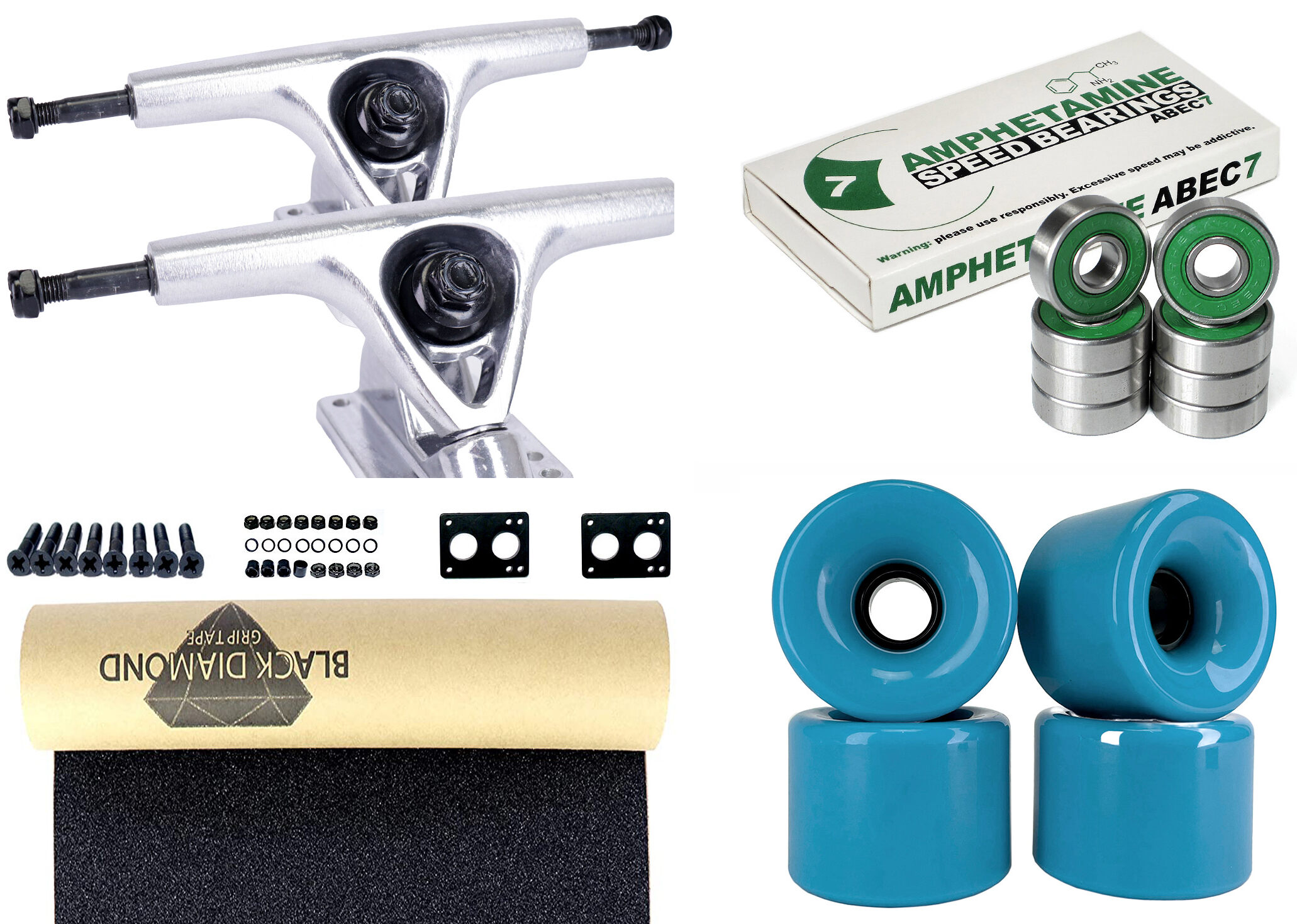 Impact Longboard Achsen Set 150mm Silver / Orange Wheels 70mm Impact Longboard Achsen Set 150mm Silver / Blue Wheels 76mm