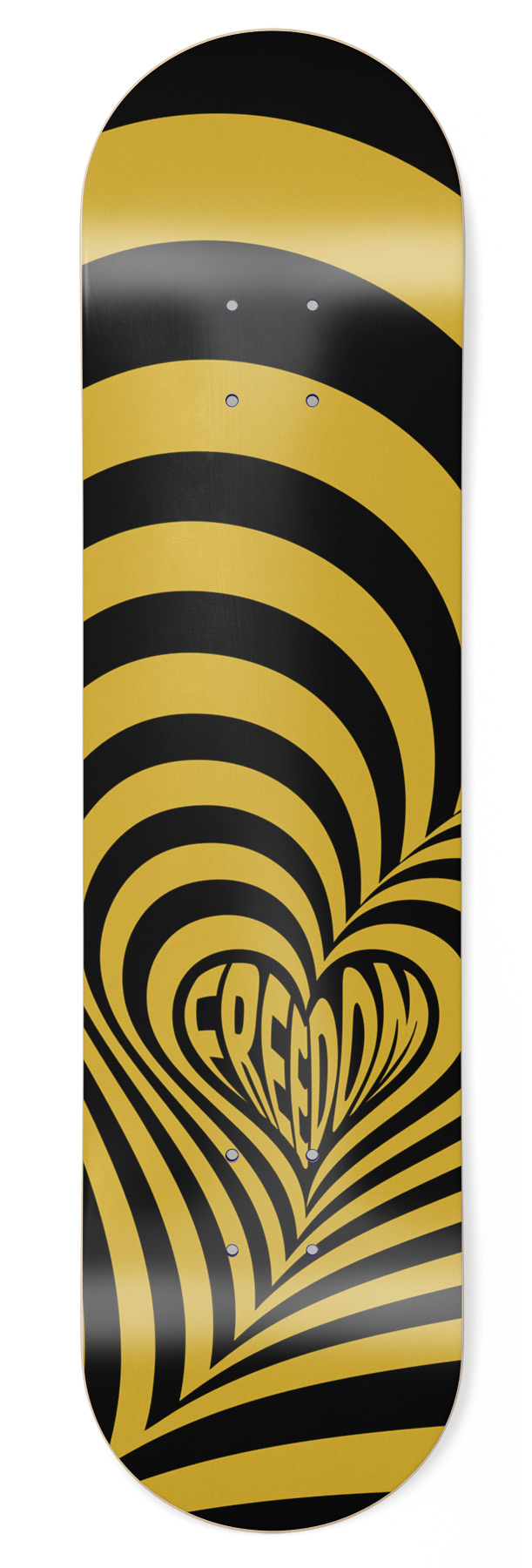 freedom_skateboard_deck_gold.jpg Freedom Hypnolove Gold Skateboard Deck