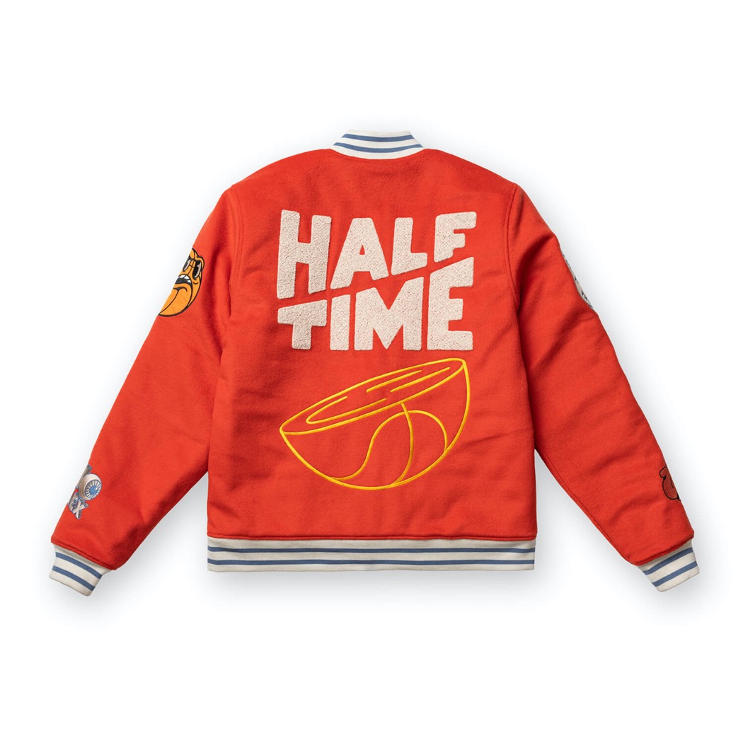 The Dudes Halftime Varsity Jacke - orange XS The Dudes Halftime Varsity Jacke - orange XXXL