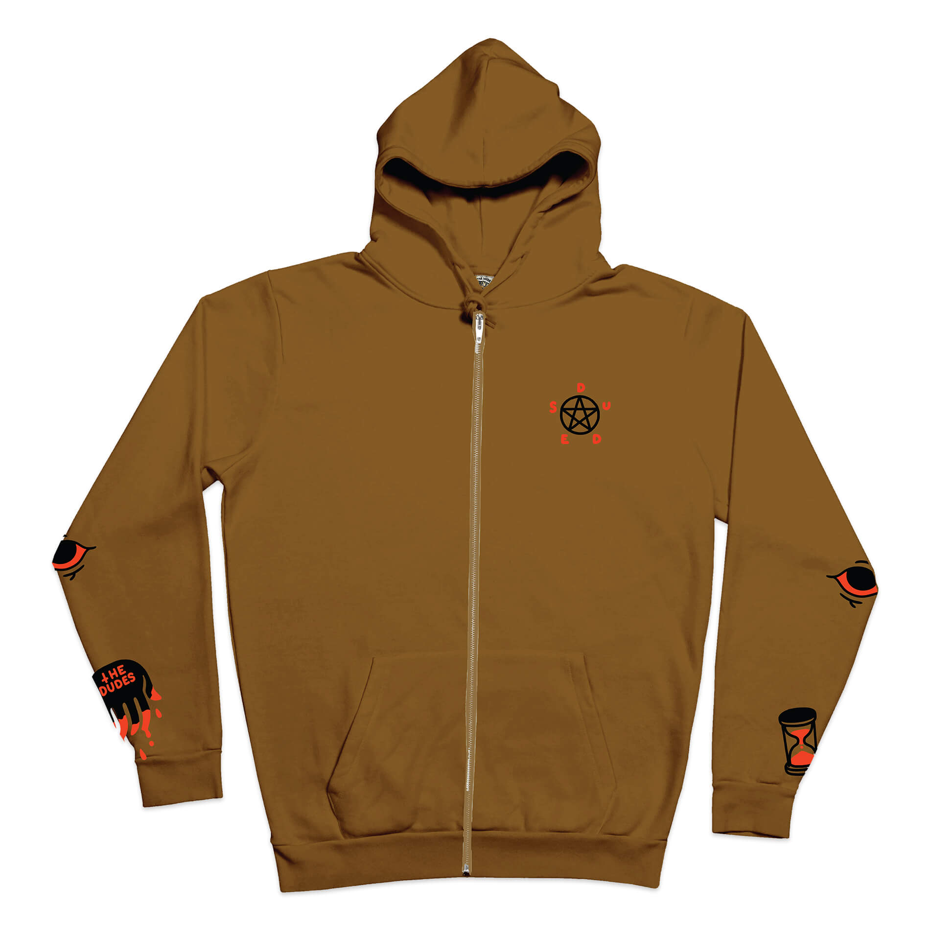The Dudes Coucou Zip-Hoodie Premium - brown cream XXXL