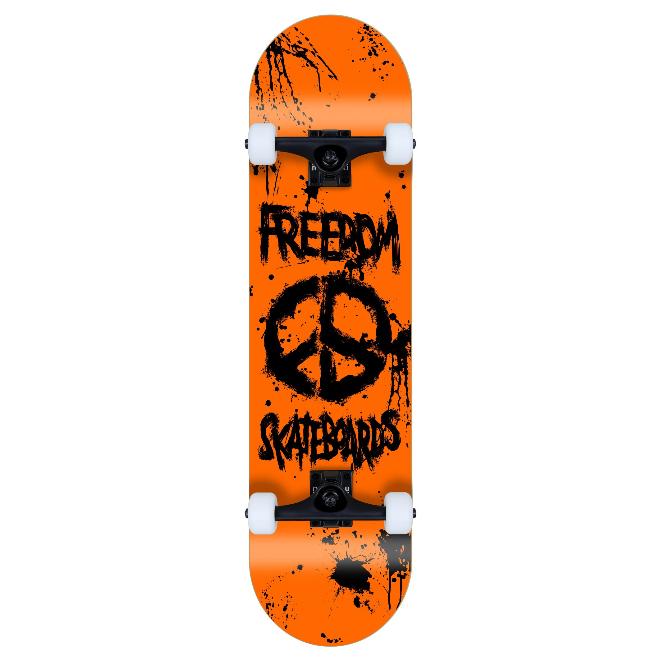 Freedom komplett Skateboard Peace Paint Neon-Orange