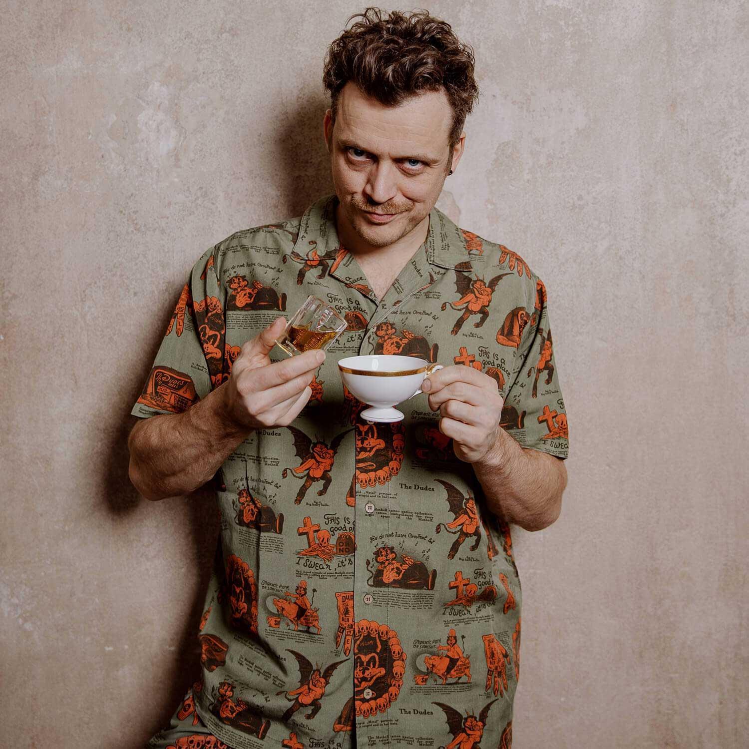 The Dudes Beelzebud Green Hawaiian Shirt - Multicolor The Dudes Beelzebud Green Hawaiian Shirt - Multicolor XXXL