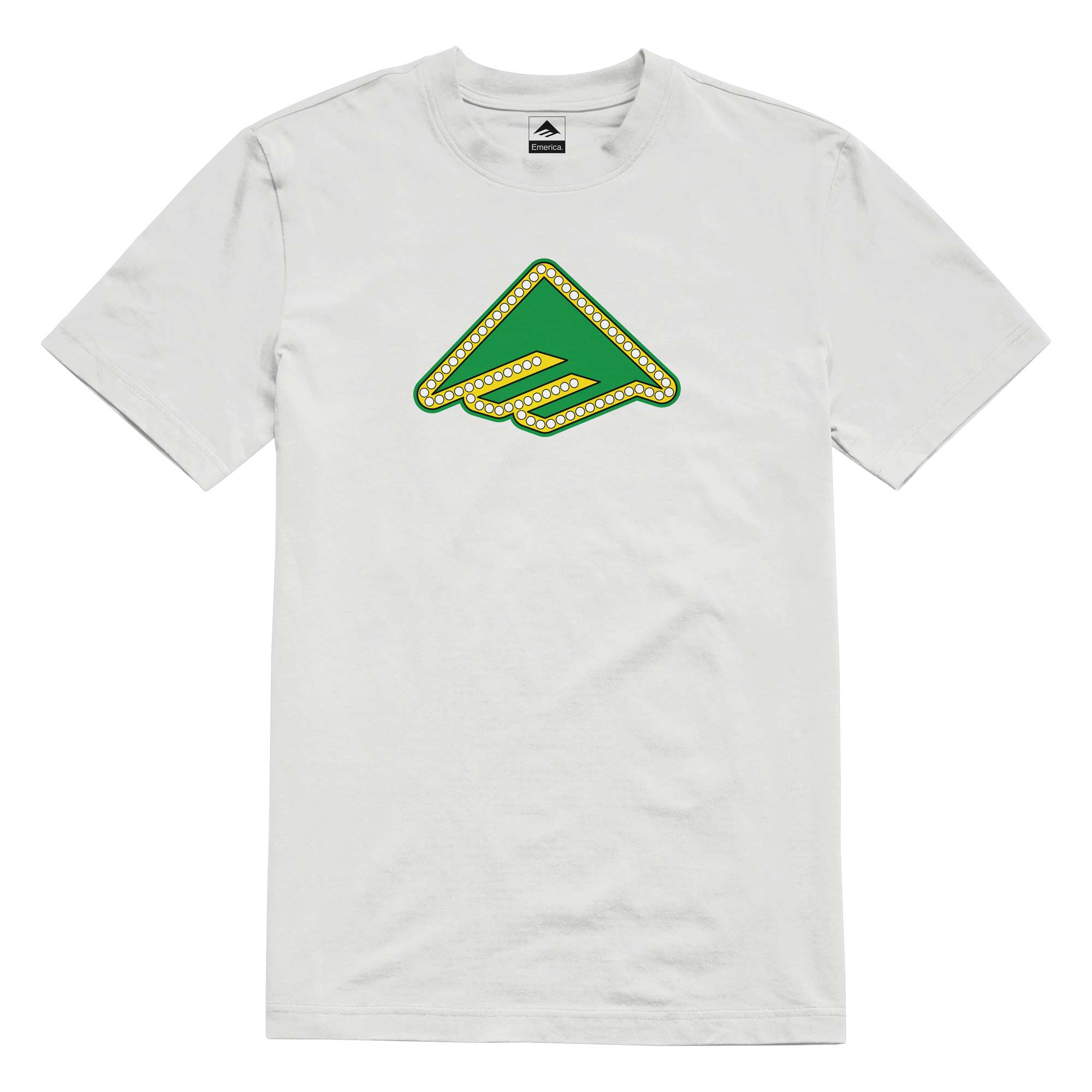EMERICA T-Shirt SHAKE JUNT TRIANGLE LIGHTS white EMERICA T-Shirt SHAKE JUNT TRIANGLE LIGHTS, white XL