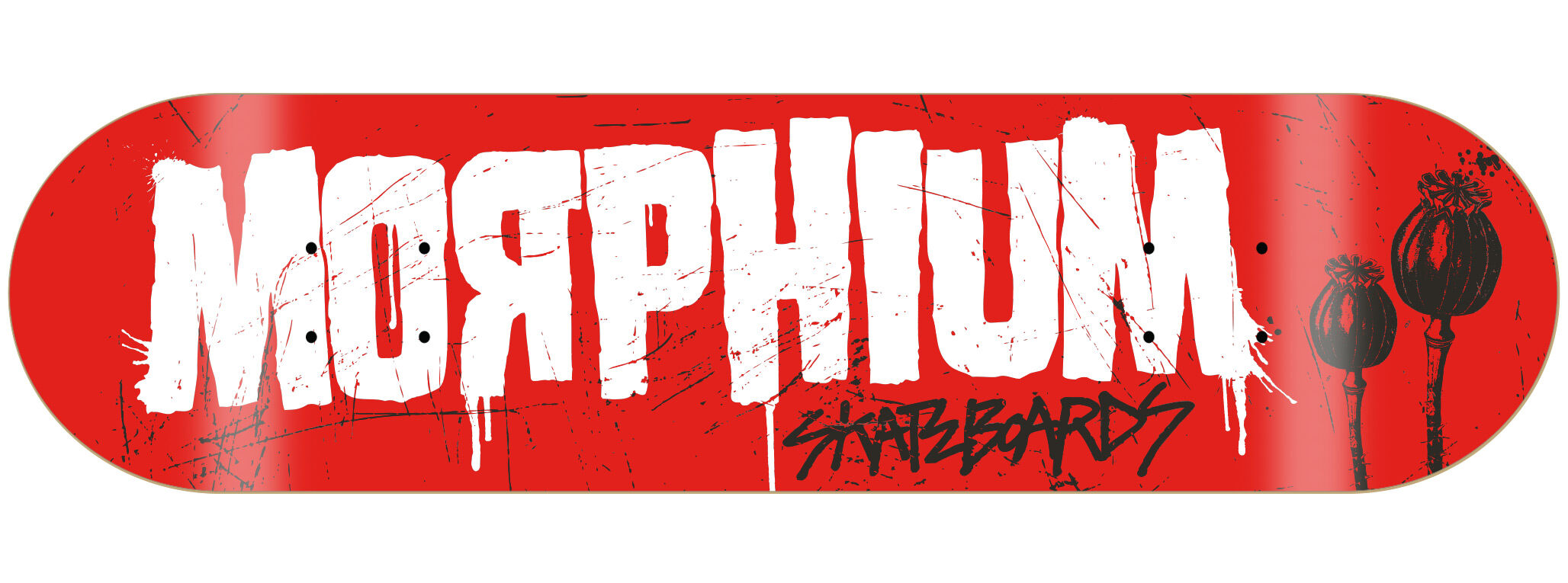 Morphium complete Skateboard Logo Letters red