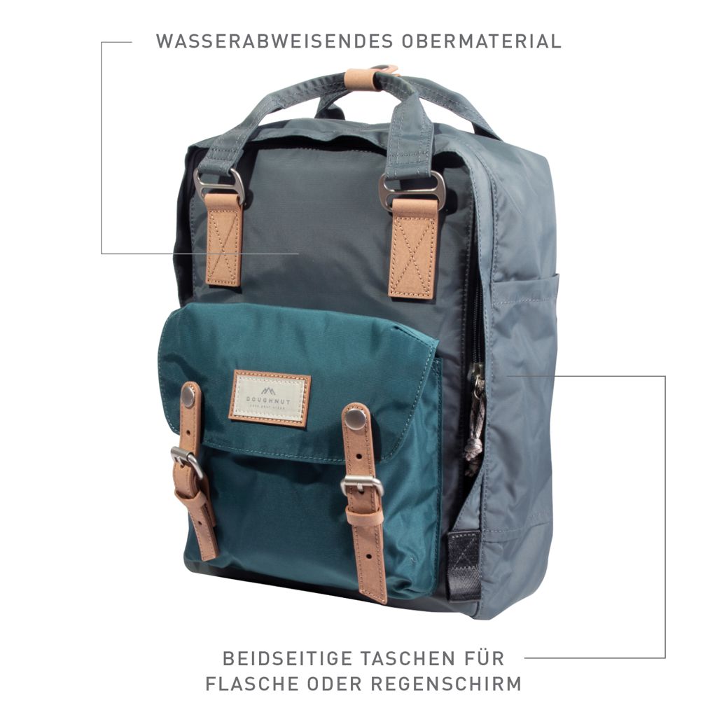 Doughnut Macaroon Jungle Series Rucksack - charcoal x teal