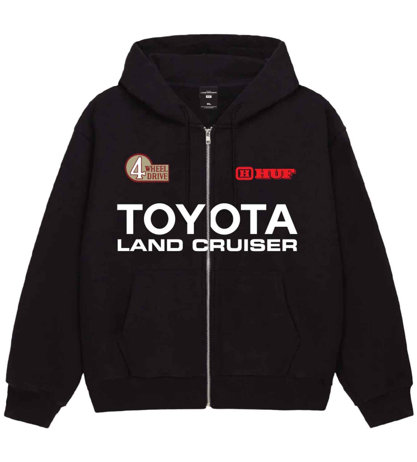 fl00267-black-1 HUF Land Cruiser Heavyweight Fz Hoodie - black XXL