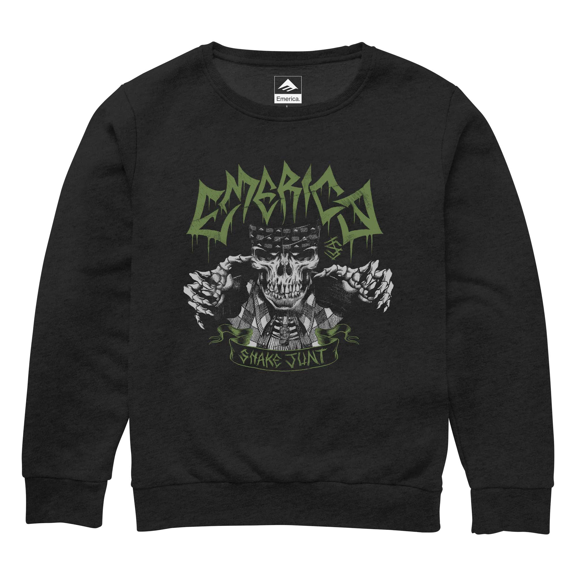 EMERICA Sweat SHAKE JUNT SKULL CREWNECK, black XL