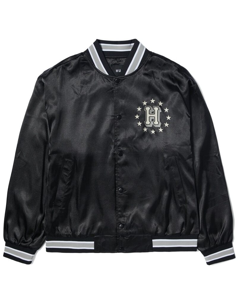 HUF Galactic Stack Baseball Jacke - black S HUF Galactic Stack Baseball Jacke - black XXL