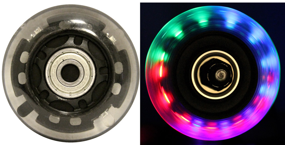 Blank Inline Skate Wheels 64mm Clear LED multicolor 82a Blank Inline Skate Wheels 64mm Clear LED multicolor 82a