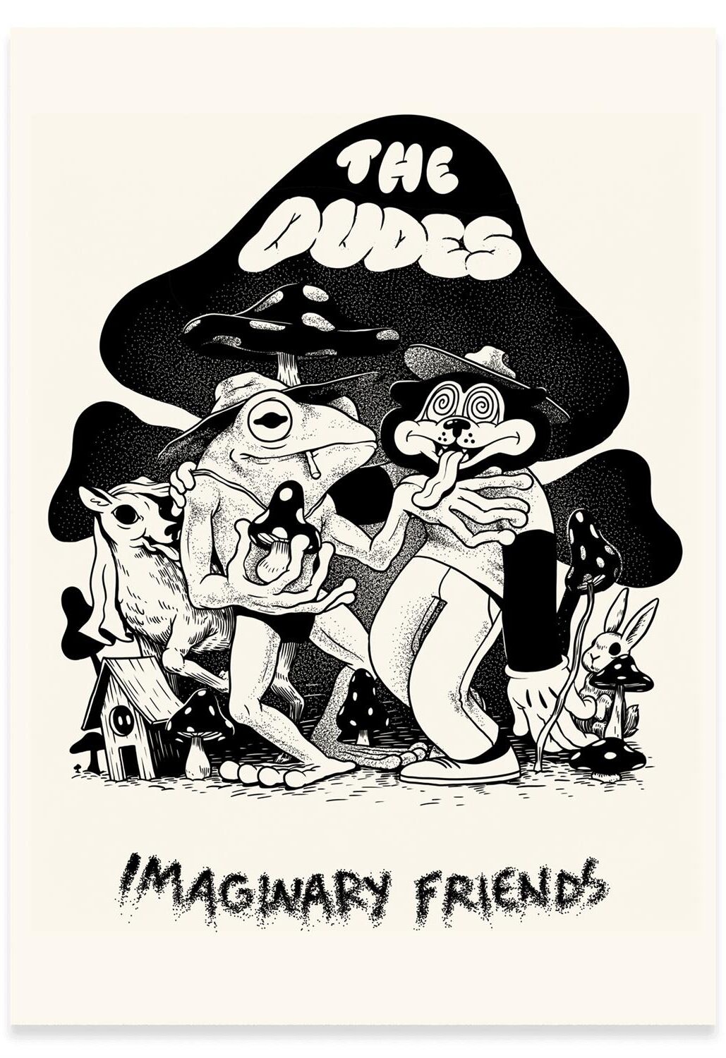 The Dudes Imaginary Friends Unlimited Print - white