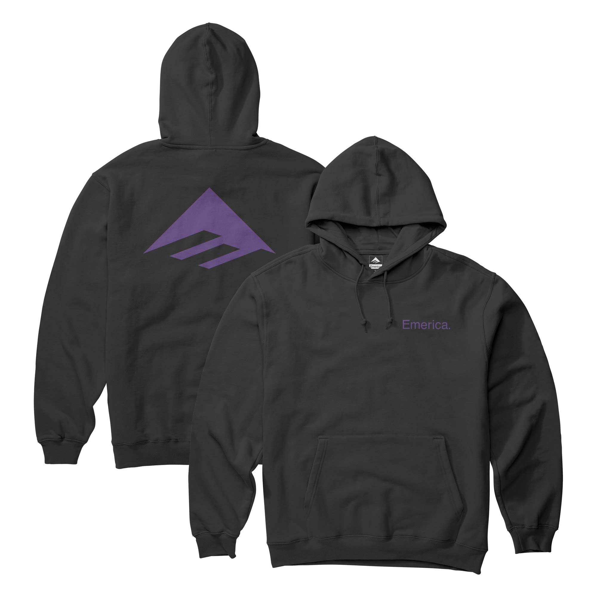 EMERICA Sweat PURE TRIANGLE HOODIE, black/purple L