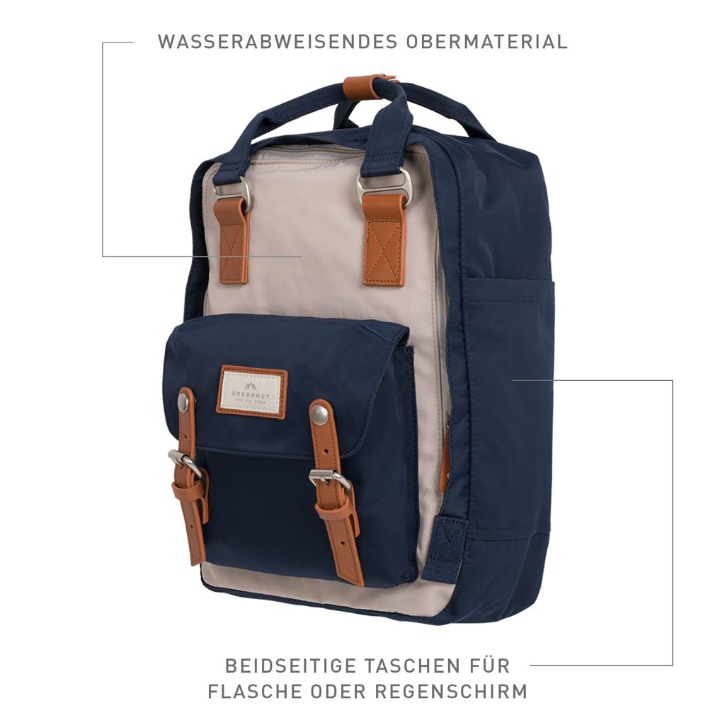 Doughnut Macaroon Rucksack - ivory x navy