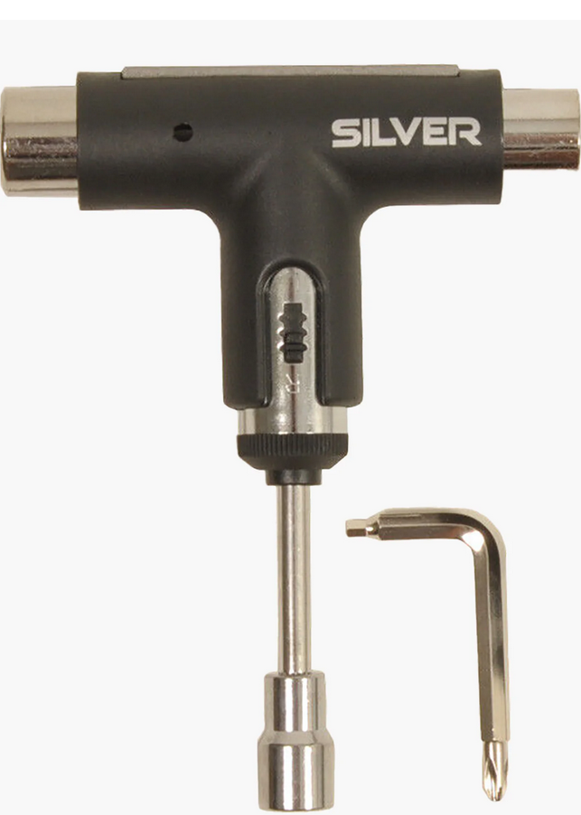 Silver Metalic Black Skate Tool