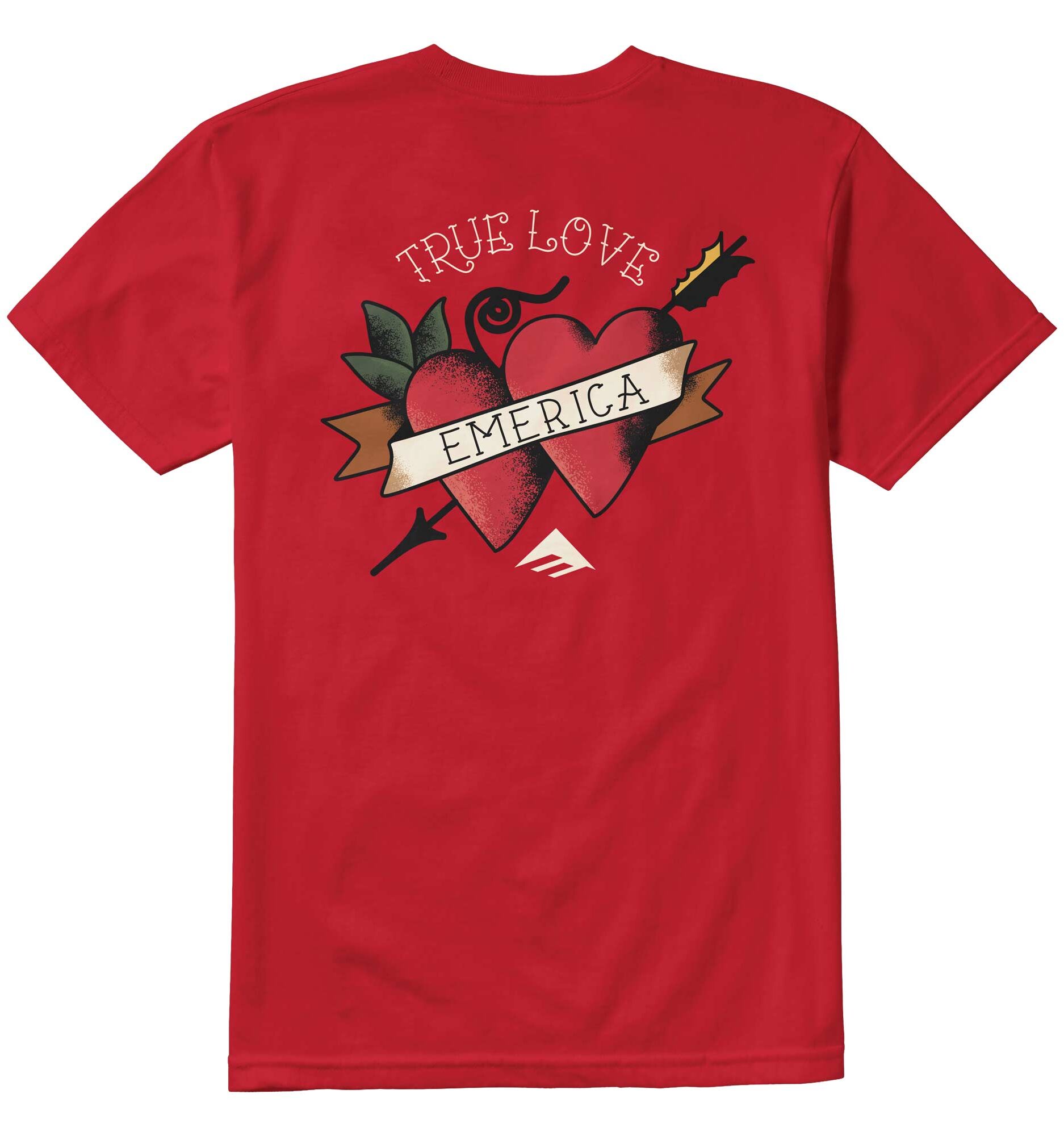 EMERICA T-Shirt LOVE TRIANGLE POCKET red EMERICA T-Shirt LOVE TRIANGLE POCKET, red XL
