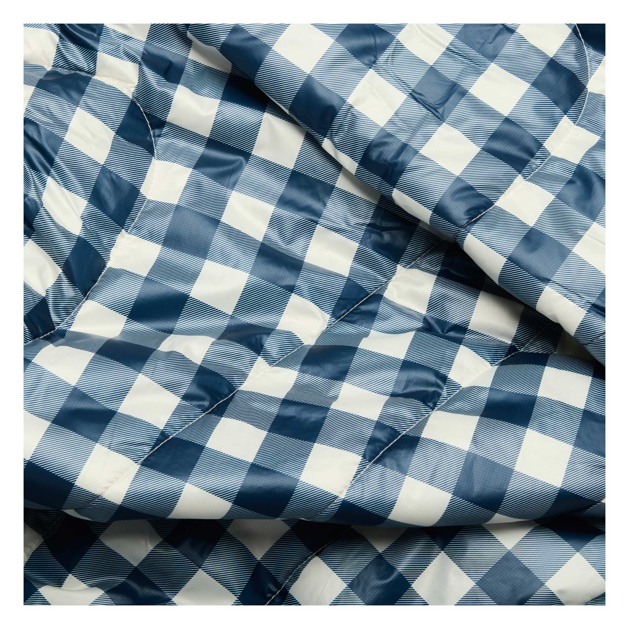 RUMPL Blanket SHERPA PUFFY PRINTED / 1 PERS, navy gingham