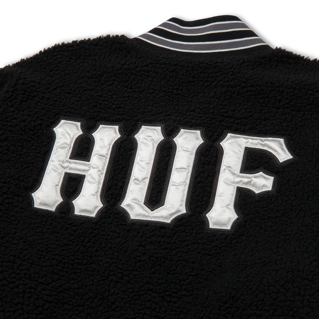 HUF Sherpa Varsity Jacke - black