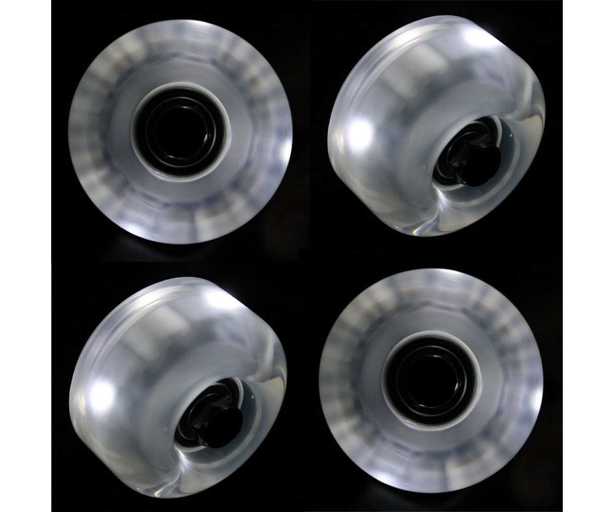 Roues de Skateboard Blanches LED 99A 54mm