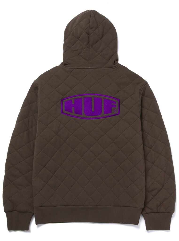 HUF Workman Quilted Full Zip - chocolate L